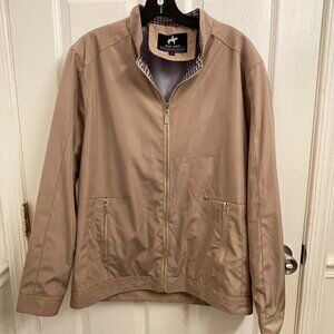 West Louis Beige Classic & Fashion Windbreaker Jacket Men's Size M Full Zip